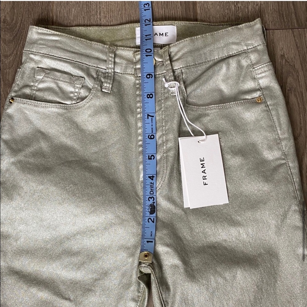 Frame Ali Metallic High Rise Ankle Skinny Jeans Size 25 - Picture 3 of 7